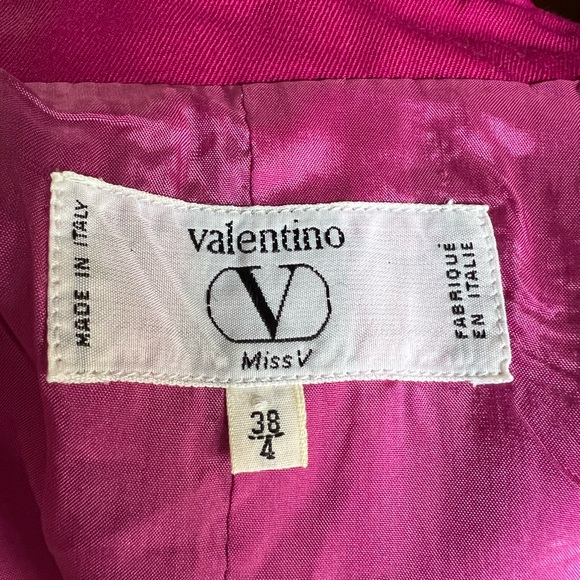 Vintage 80s fuchsia pink wool blazer jacket by Valentino Miss V Sz 38 4 - Picture 9 of 11